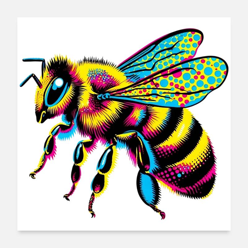 Bee Poster 24" x 24" (60x60 cm)