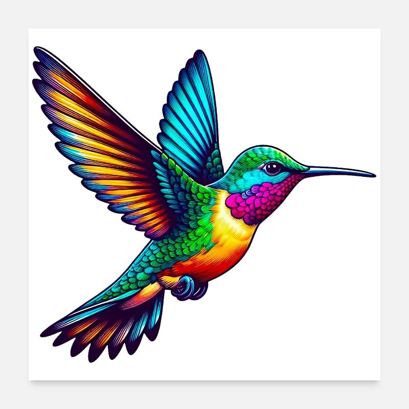 Colibri Poster 60 x 60 cm