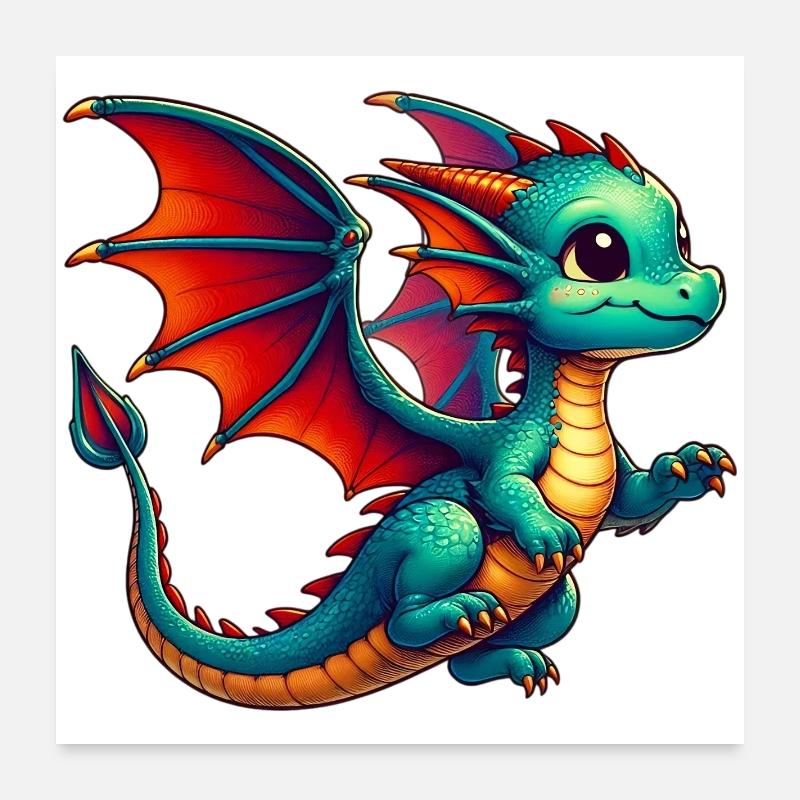 Drache Poster 60x60 cm