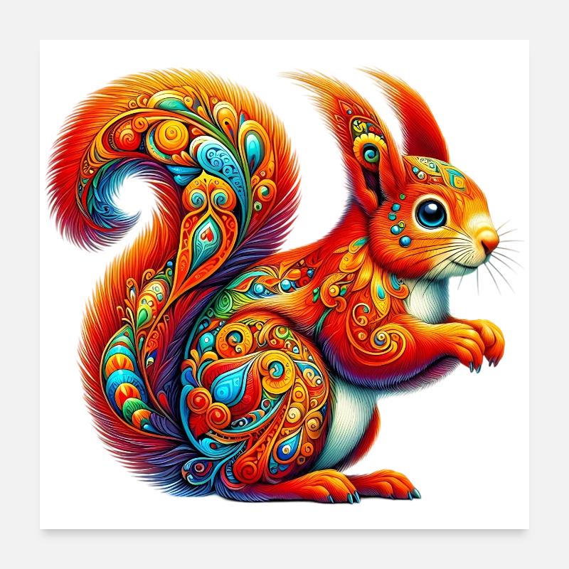 Écureuil Poster 60 x 60 cm