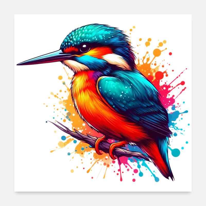 Kingfisher Poster 24" x 24" (60x60 cm)