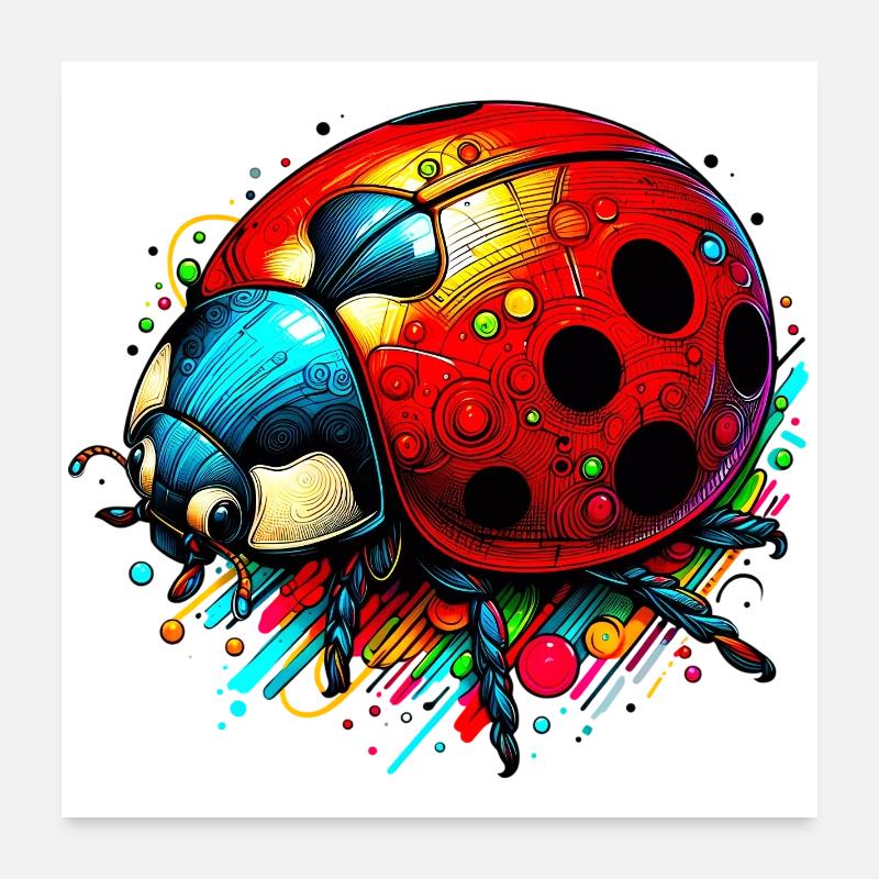 Marienkäfer Poster 60x60 cm