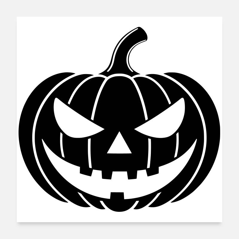 Pumpkin Horror Illustration Poster 24" x 24" (60x60 cm)