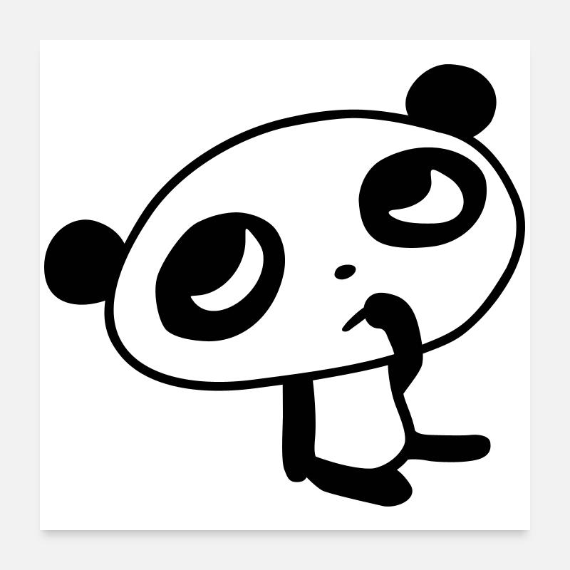 Niedlicher Panda – Kawaii Bär & Bambus Design Poster 60x60 cm