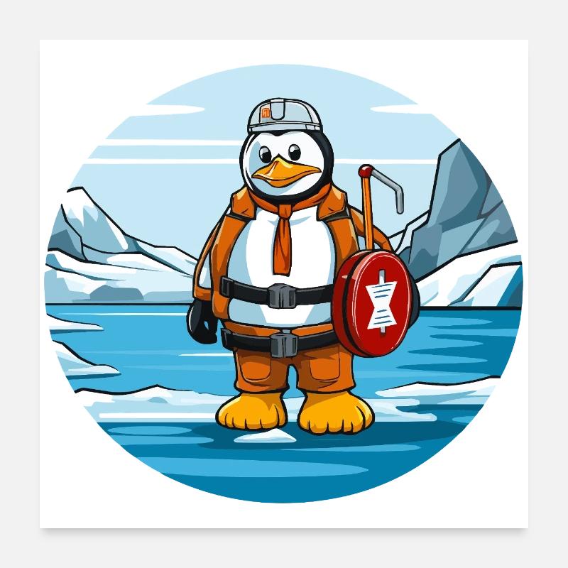 Aventurier Pingouin Arctique Poster 60 x 60 cm
