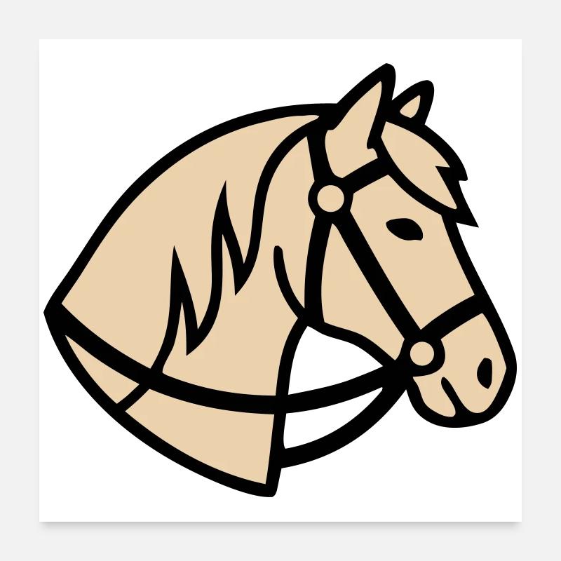 Pony Kopf Pferd Züchter Logo Poster 60x60 cm