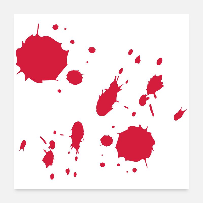 Rote Farbspritzer abstrakte Muster Poster 60x60 cm