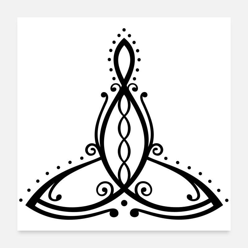 Celtic Motherhood Symbol Mutter mit vier Kindern Poster 60x60 cm