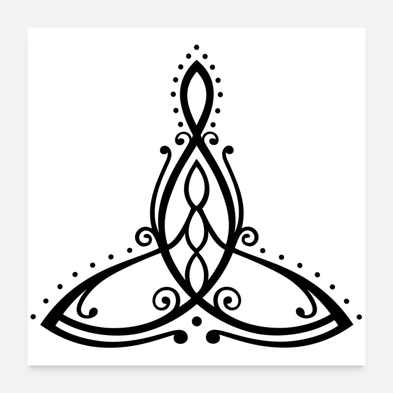 Celtic Motherhood Symbol Mutter mit drei Kindern Poster 60x60 cm