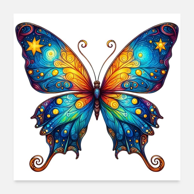 Van Gogh Schmetterling Poster 60x60 cm