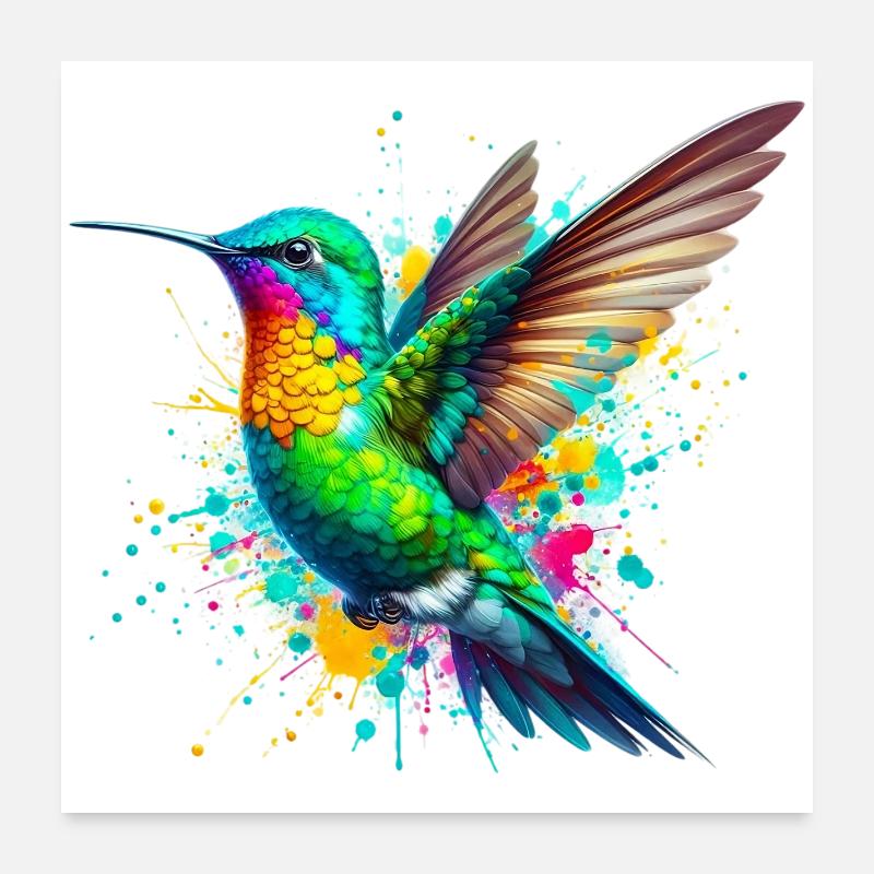 Hummingbird Poster 24" x 24" (60x60 cm)