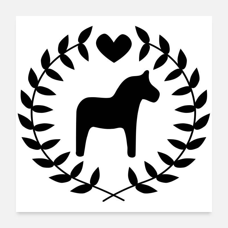 Dalapferdchen Poster 60x60 cm