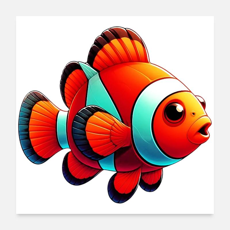Poisson-clown Poster 60 x 60 cm