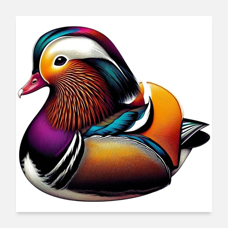 Mandarin duck Poster 24" x 24" (60x60 cm)