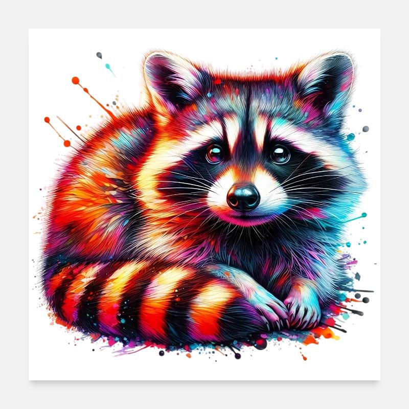 Waschbär Poster 60x60 cm