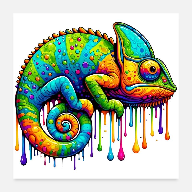 Caméléon Poster 60 x 60 cm