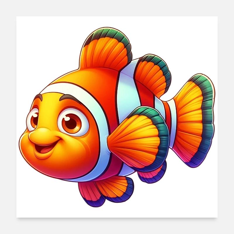 Poisson-clown Poster 60 x 60 cm
