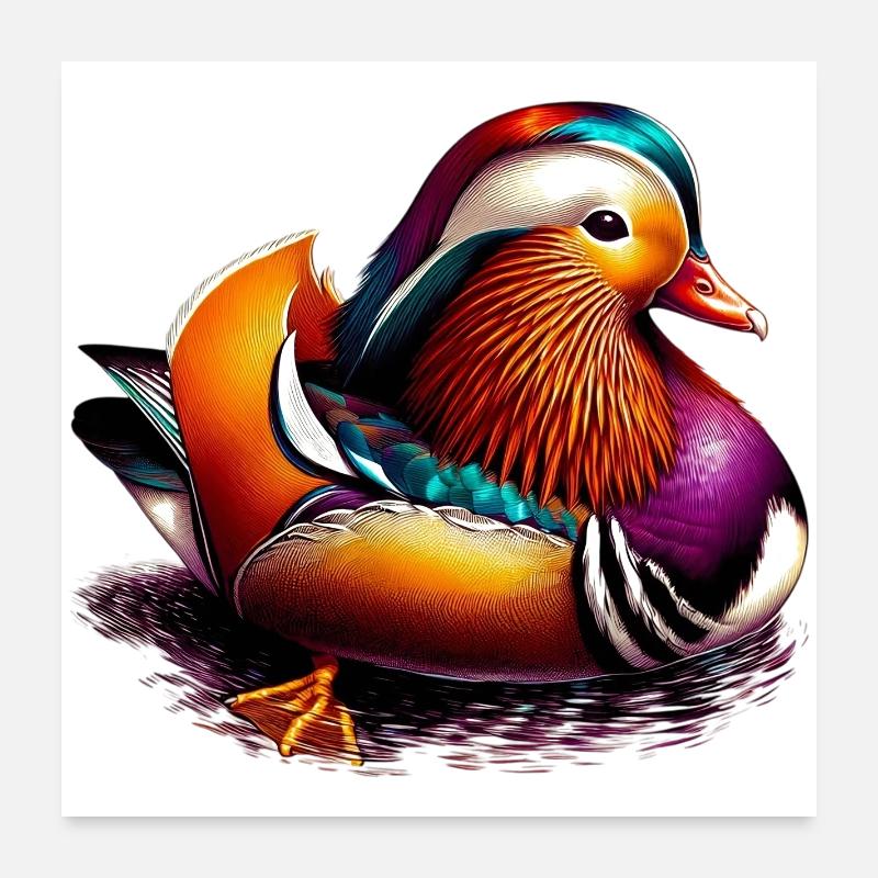 Mandarin duck Poster 24" x 24" (60x60 cm)