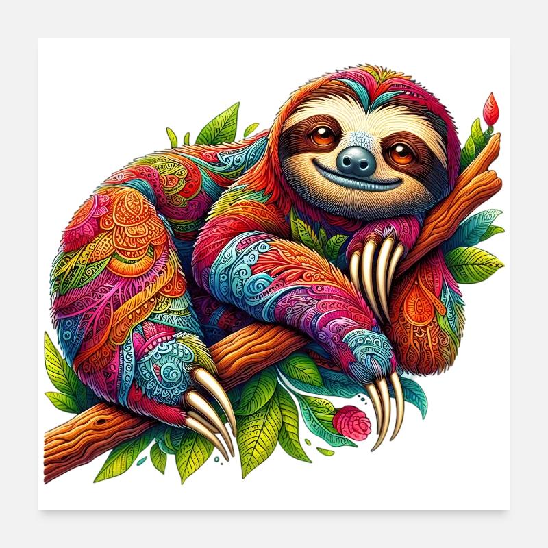 Sloth Poster 24" x 24" (60x60 cm)
