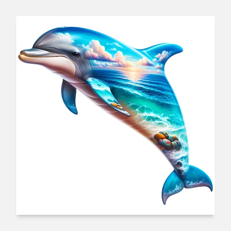 Dauphin Poster 60 x 60 cm