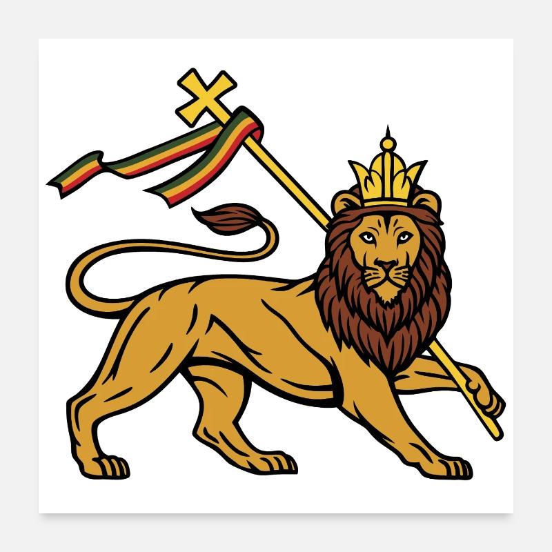 Lion de Juda - Poster 60 x 60 cm - blanc
