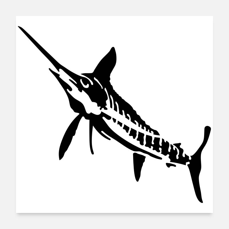 Speerfisch Poster 60x60 cm