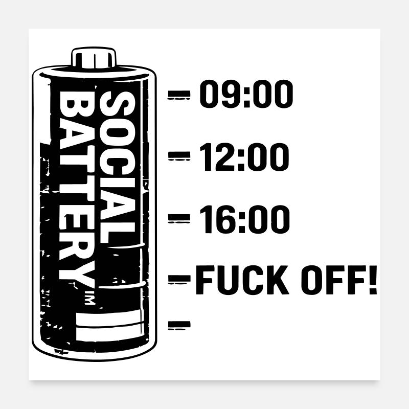 Soziale Batterie Poster 60x60 cm