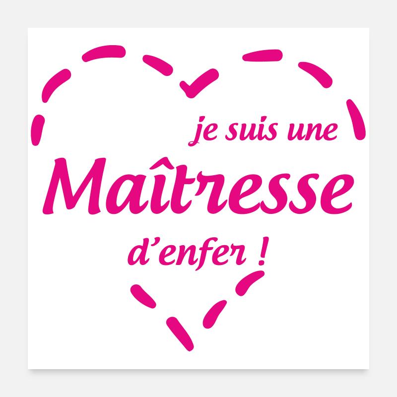 Maîtresse d'enfer Cœur Rose Pointillé Poster 60 x 60 cm