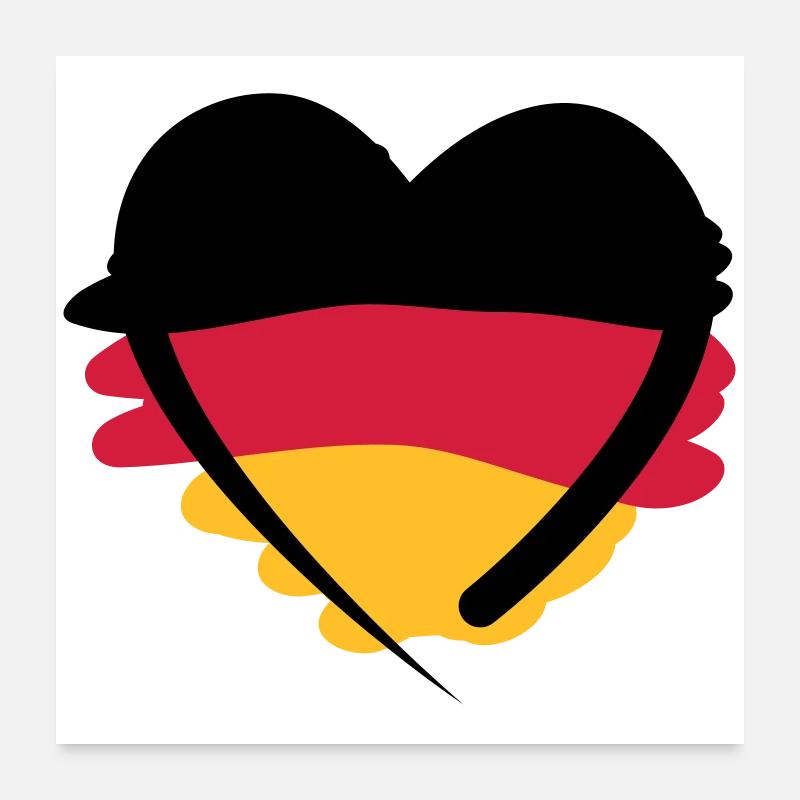 Deutschland Herz Poster 60x60 cm