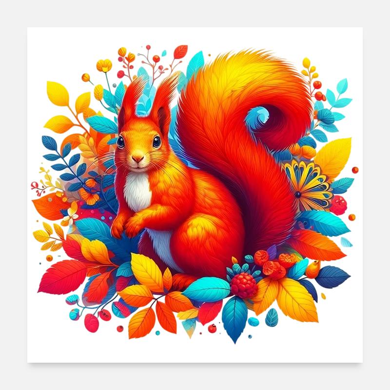 Écureuil Poster 60 x 60 cm