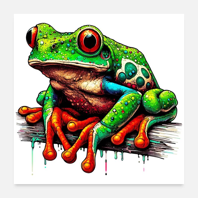 Frog Poster 24" x 24" (60x60 cm)