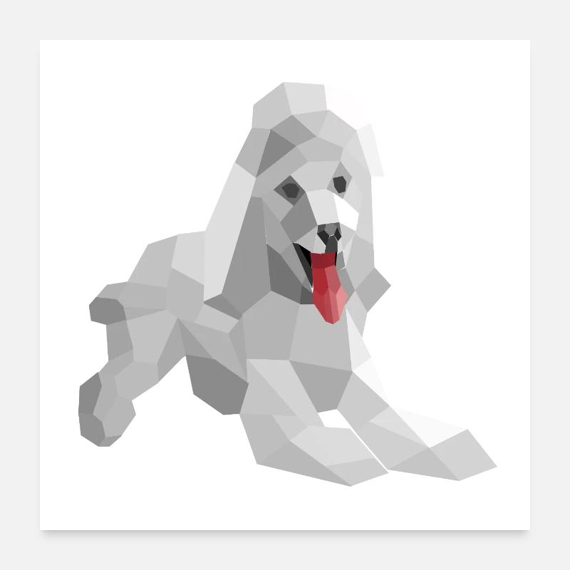 Elegant low poly poodle Poster 24" x 24" (60x60 cm)