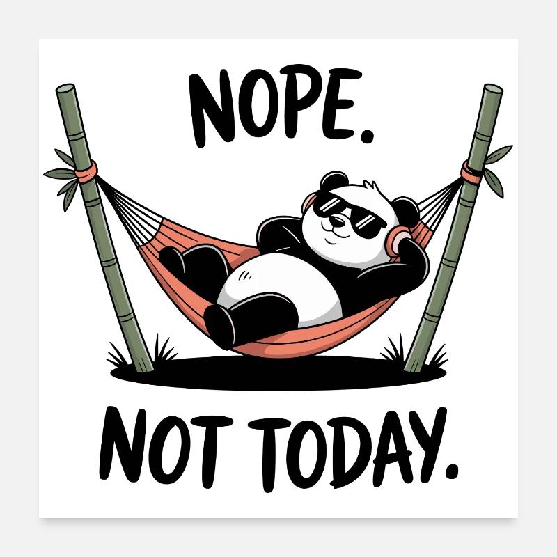Panda relaxant se relaxant dans un hamac Poster 60 x 60 cm