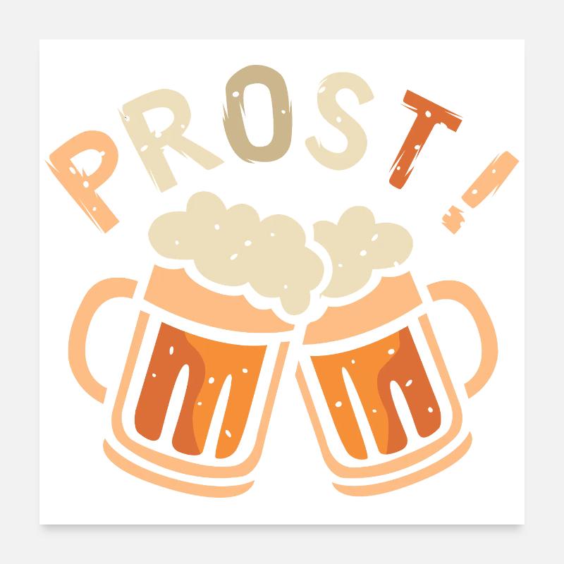 Chope de bière Cheers Design Poster 60 x 60 cm
