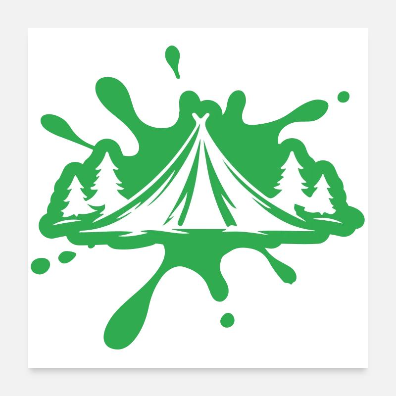 Camping Tent Nature Blobs Poster 24" x 24" (60x60 cm)