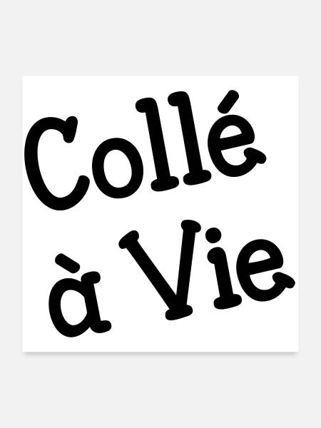 Humour Cancre : Motif Scolaire Collé à Vie Retro - Poster 60 x 60 cm - blanc - Devant