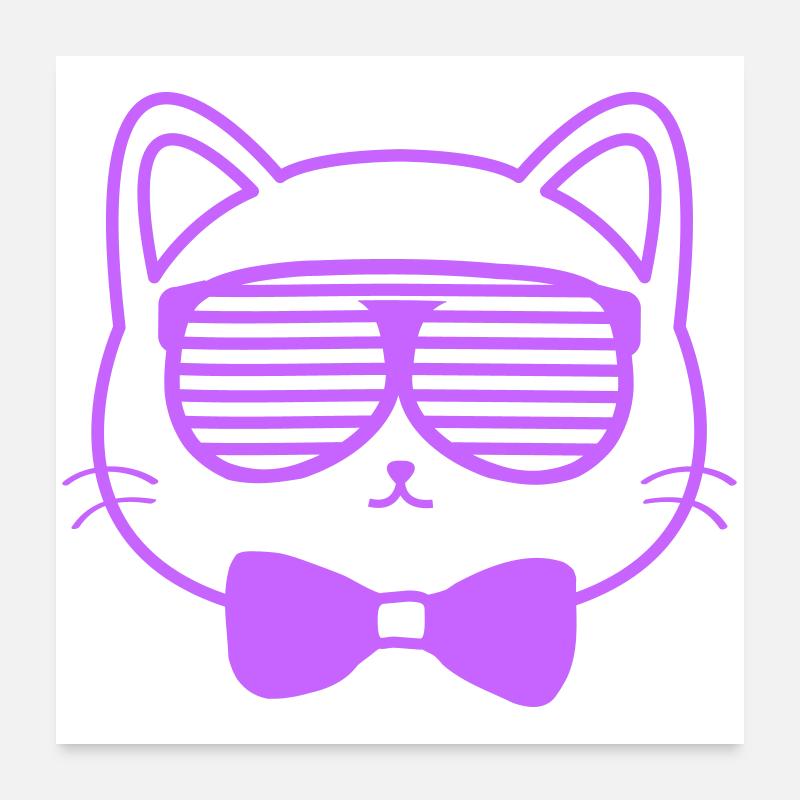 Chat avec des lunettes de soleil Poster 60 x 60 cm
