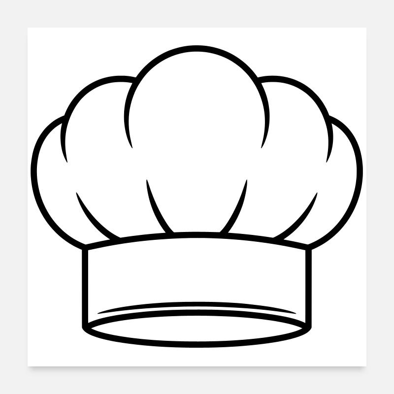 Conception d’icônes vectorielles de chapeau de chef Poster 60 x 60 cm