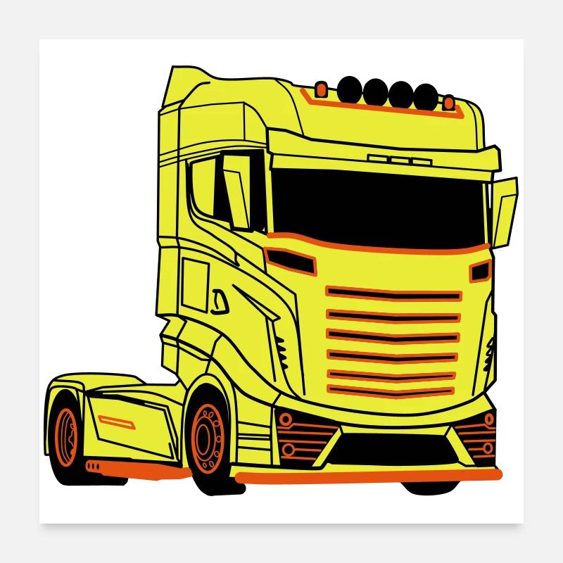 Chauffeur de camion Chauffeur de camion Camion Brummi Poster 60 x 60 cm