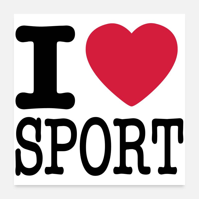 Ich liebe Sport Poster 60x60 cm