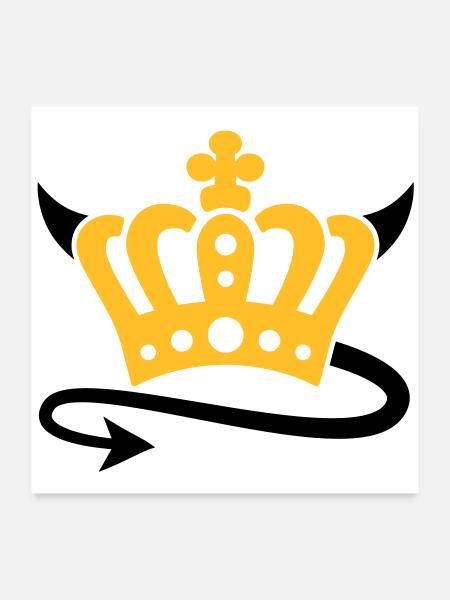 Devil | Queen | King | Königin | König | Crown | - Poster 24" x 24" (60x60 cm) - white - Front