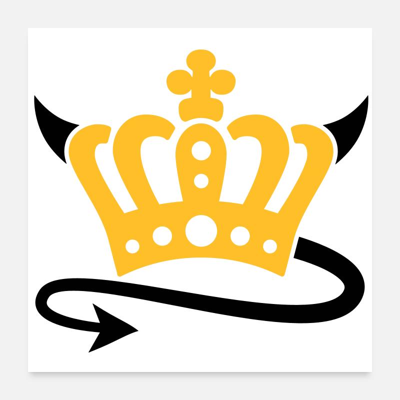 Devil | Queen | King | Königin | König | Crown | Poster 60 x 60 cm