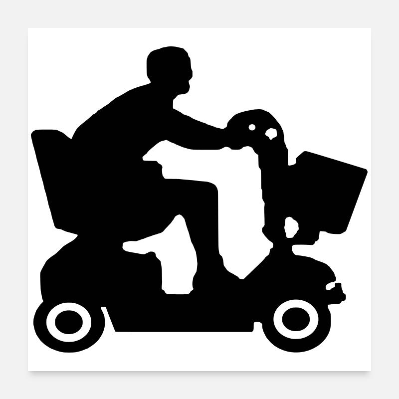 Image de personnes handicapées en scooter de mobilité # Poster 60 x 60 cm
