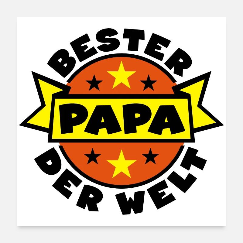 papa vatertag himmelfahrt - Poster 60x60 cm - Weiß