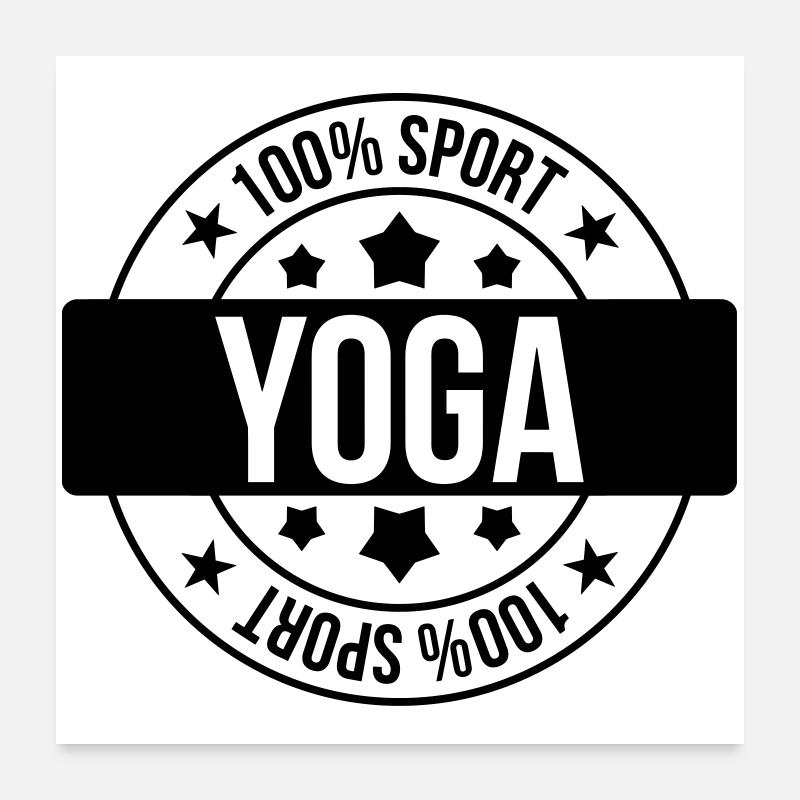 Yoga / Yogi / Bouddhisme / Bouddhiste - Poster 60 x 60 cm - blanc