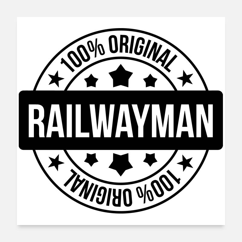 Railway Railwayman Cheminot Train Eisenbahn Poster 24" x 24" (60x60 cm)