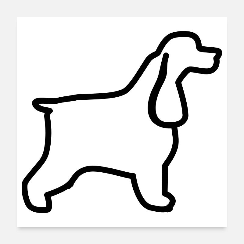 Plan cocker anglais Poster 60 x 60 cm