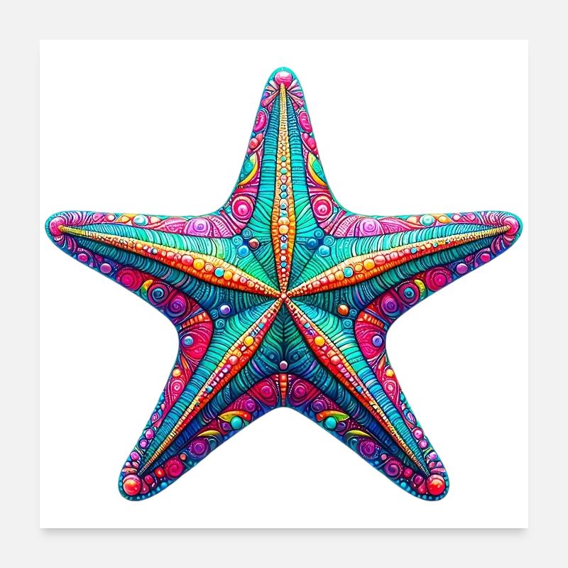 Étoile de mer Poster 60 x 60 cm