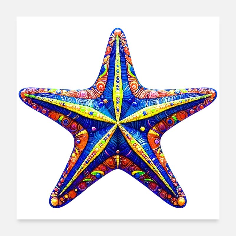 Étoile de mer Poster 60 x 60 cm
