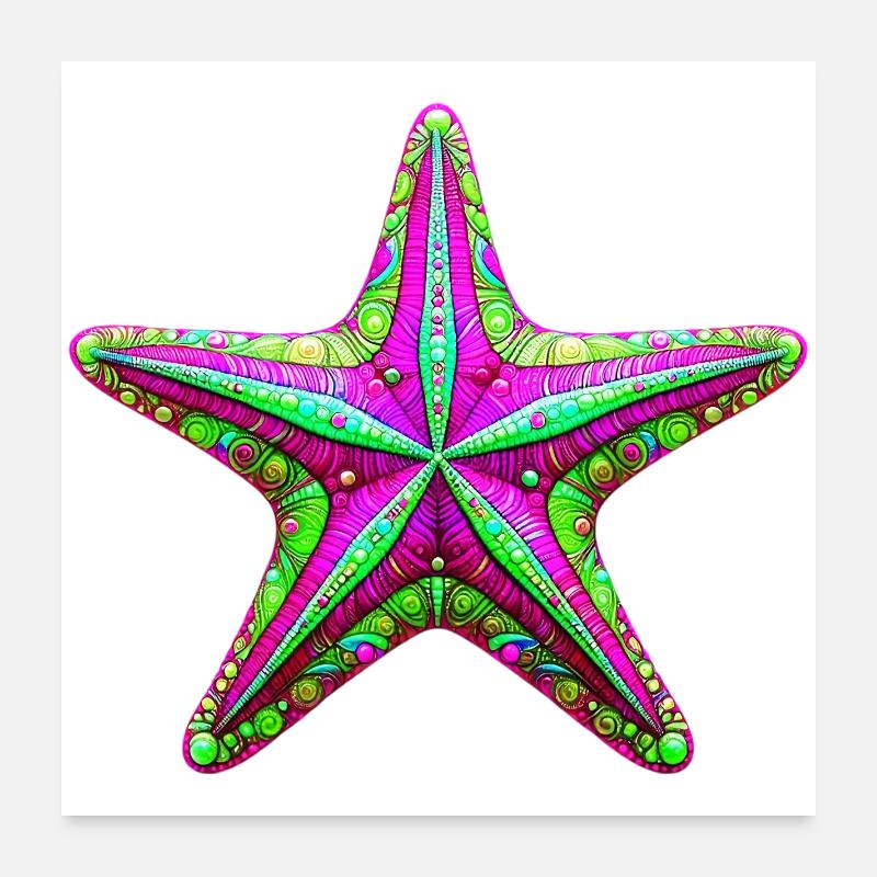 Starfish Poster 24" x 24" (60x60 cm)
